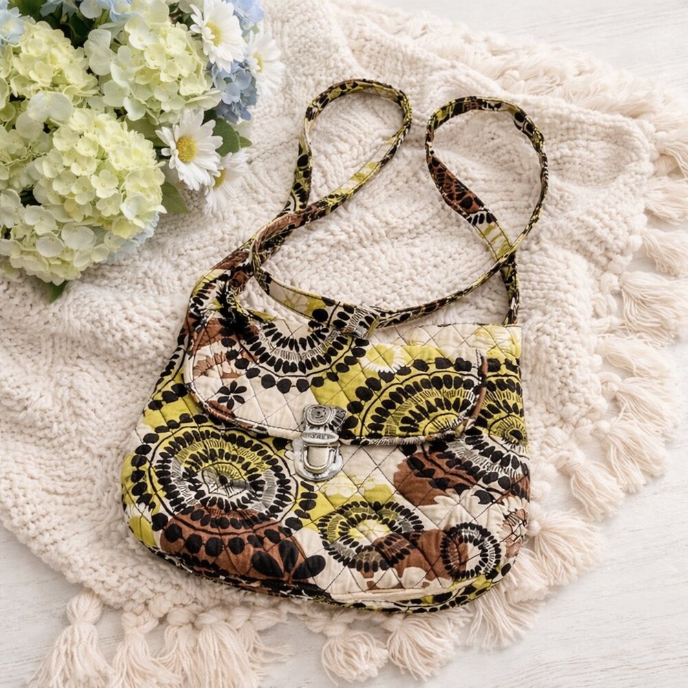 Vera Bradley Cocoa Moss Quilted Crossbody Bag